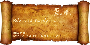 Rövid Auróra névjegykártya